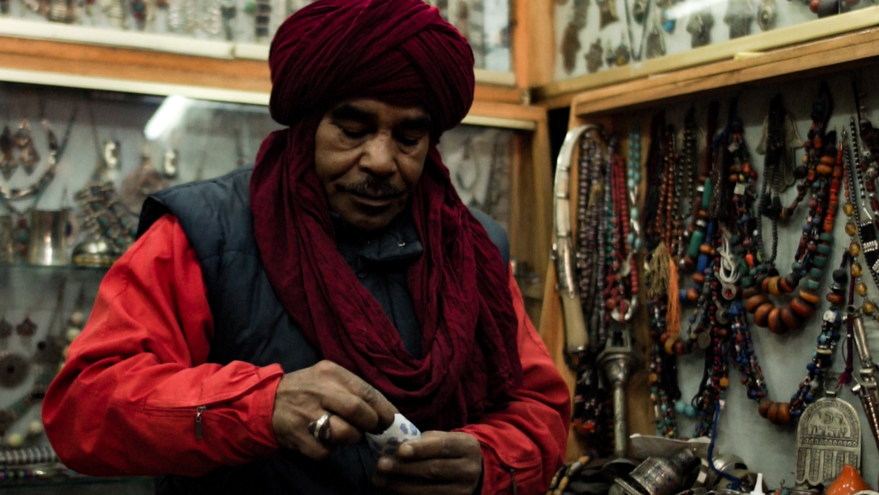 Traditional Berber working in Essauoira. © Luka Radovic