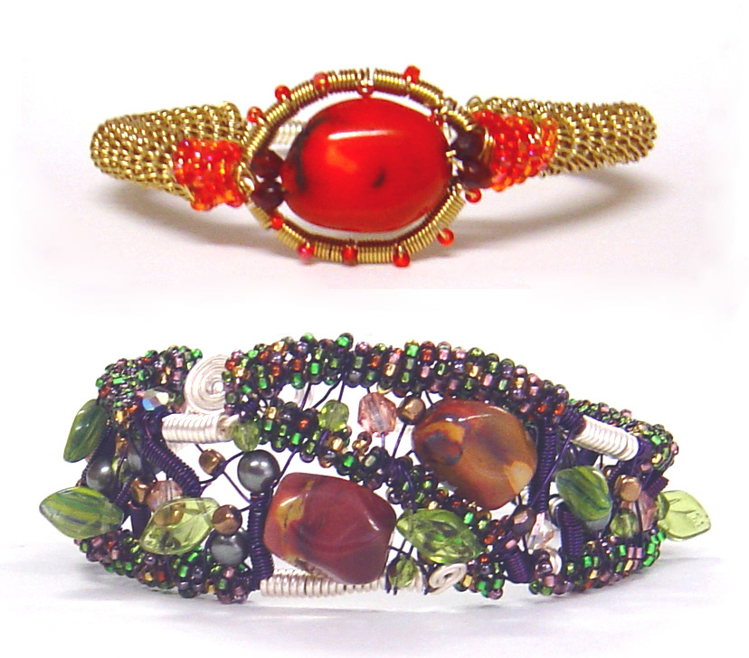 Coiled wire bracelets
