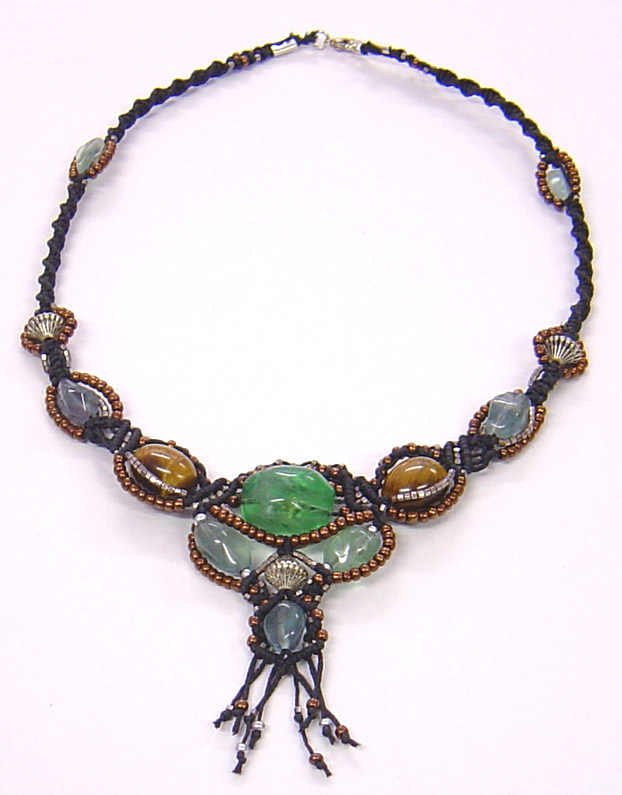 Knotted cord necklace
