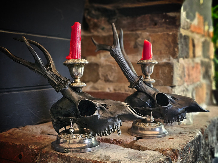 Skull candle holders