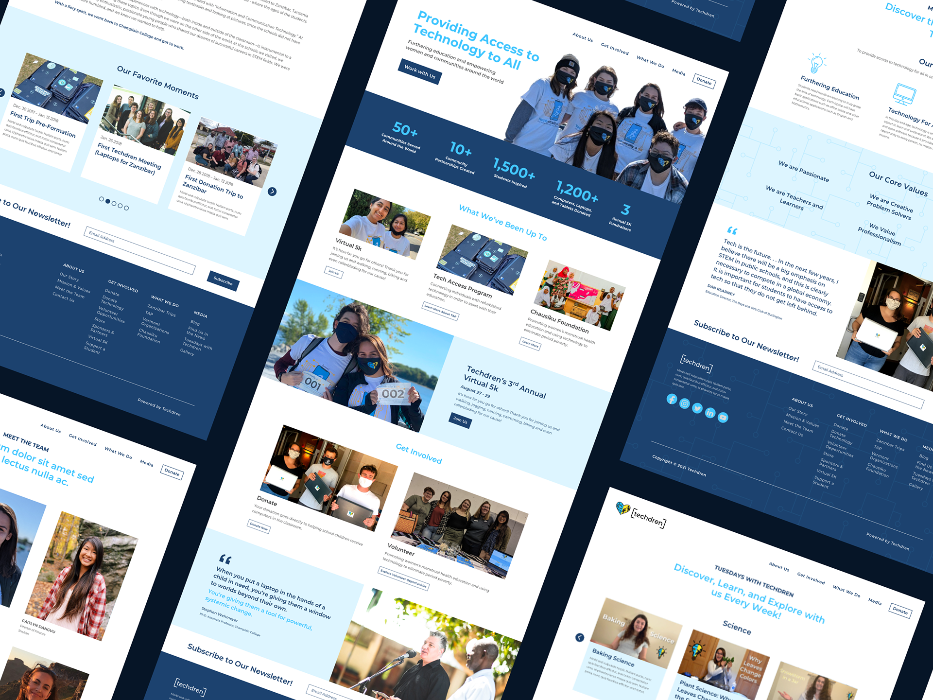 Techdren - Variety of web screens showcasing Techdren's website