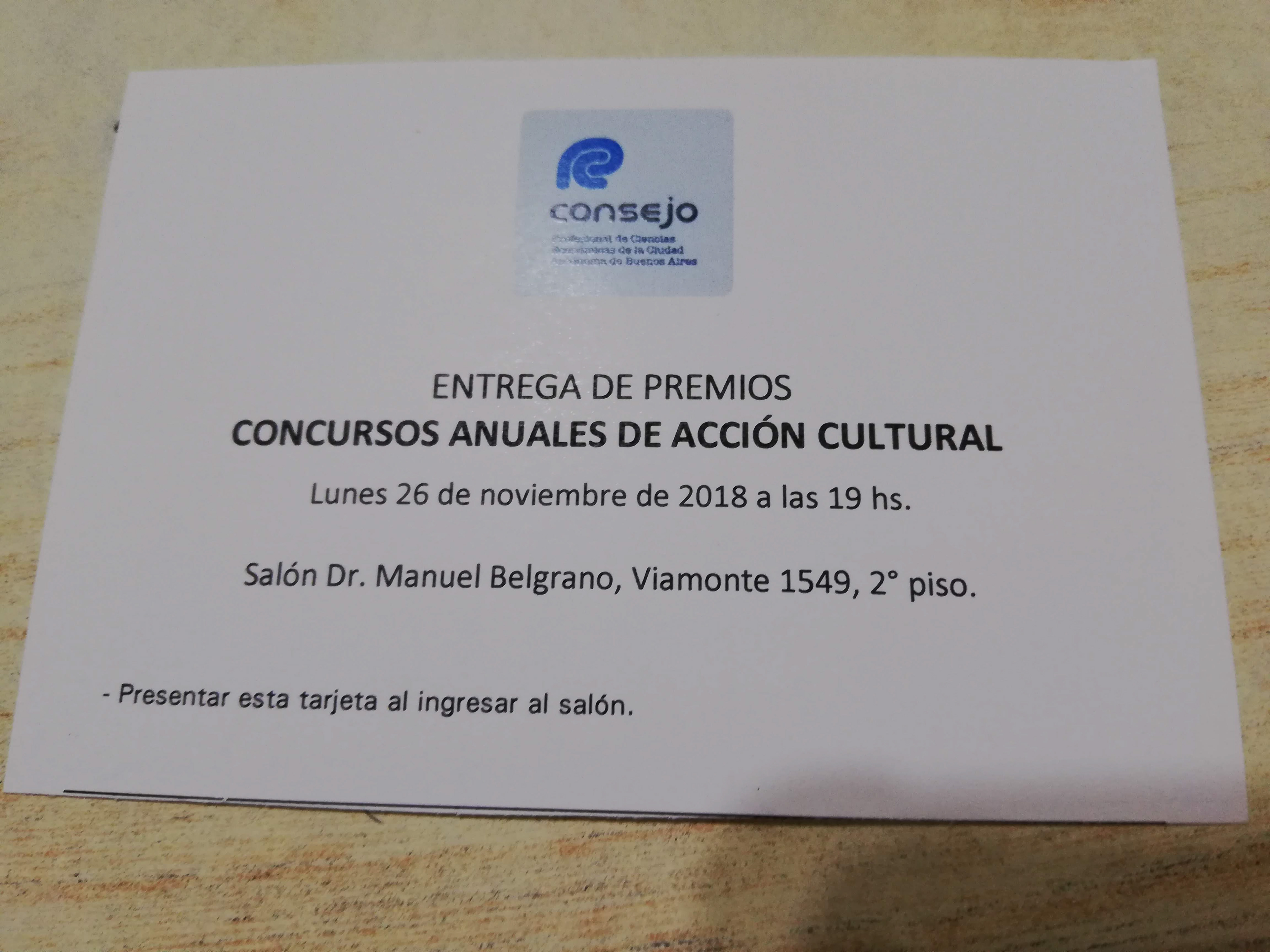 Invitación Premiación e inauguración