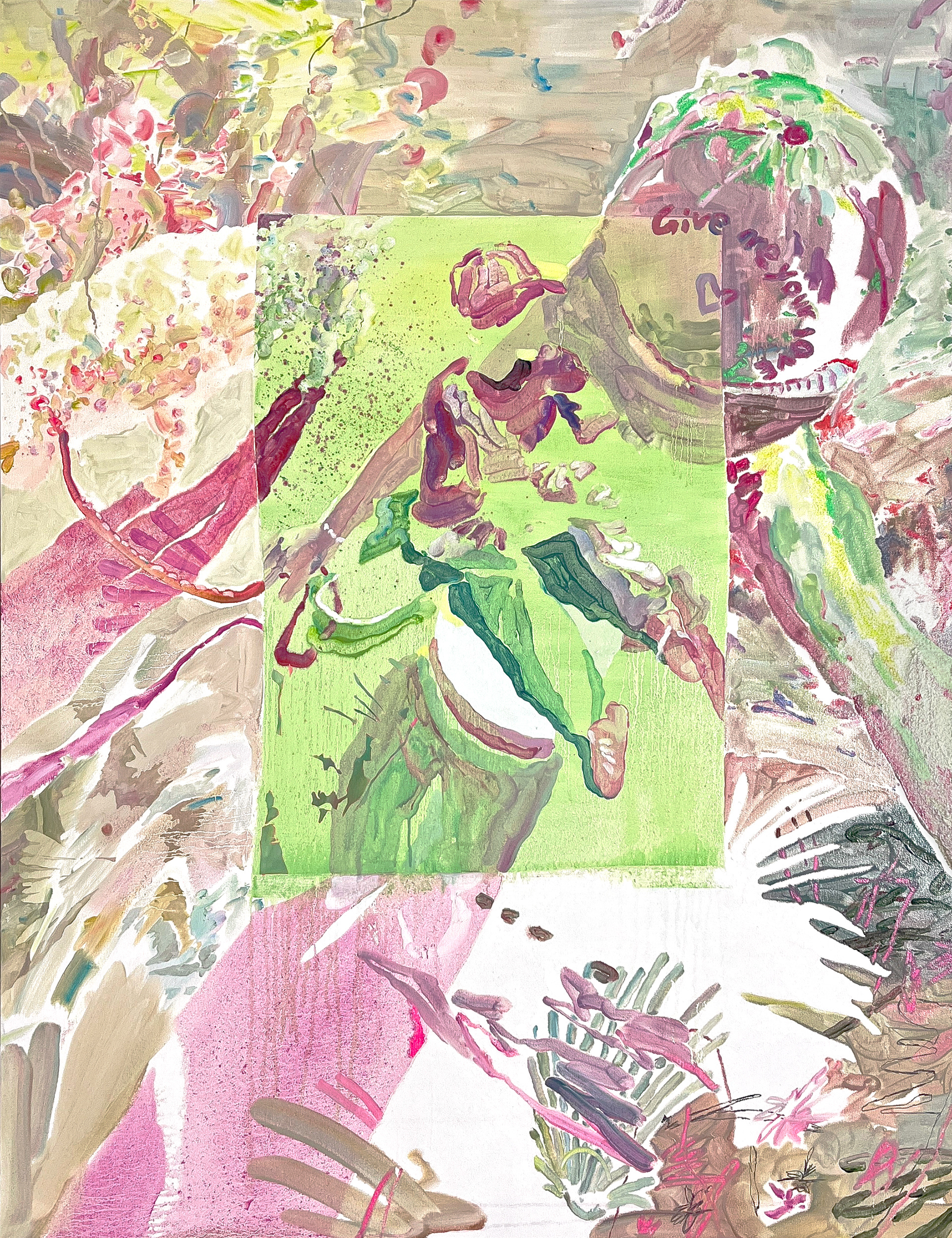 거베라의 개수를 세다, 112.1x145.5cm, oil on canvas, 2023