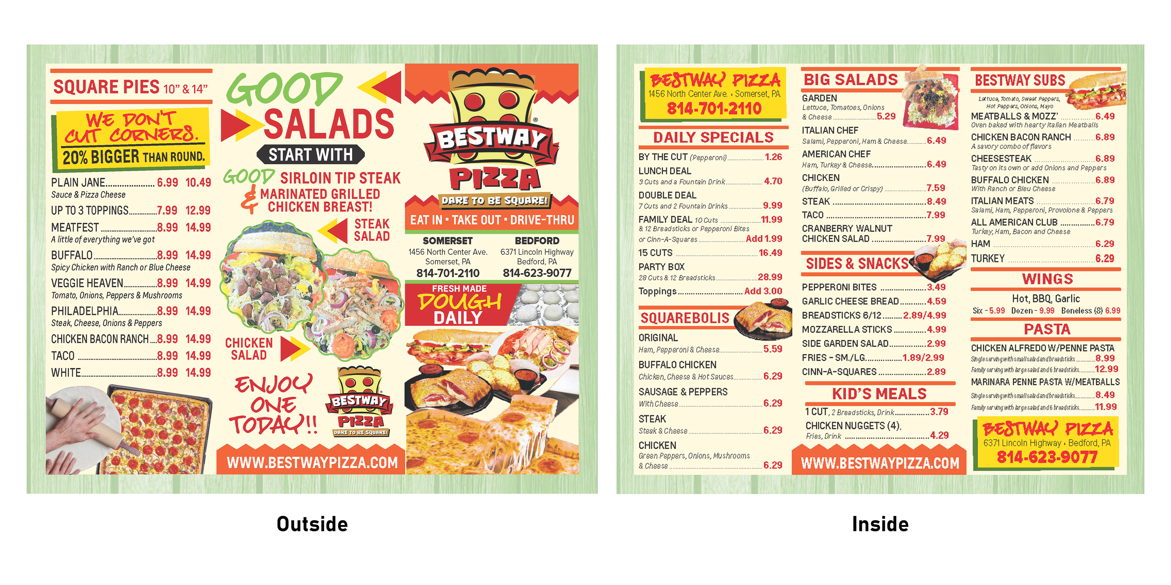 Tri-Fold Menu