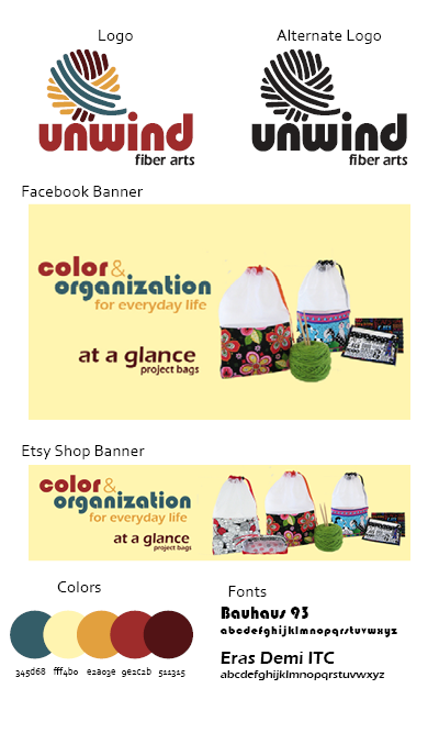 Unwind Fiber Arts Branding