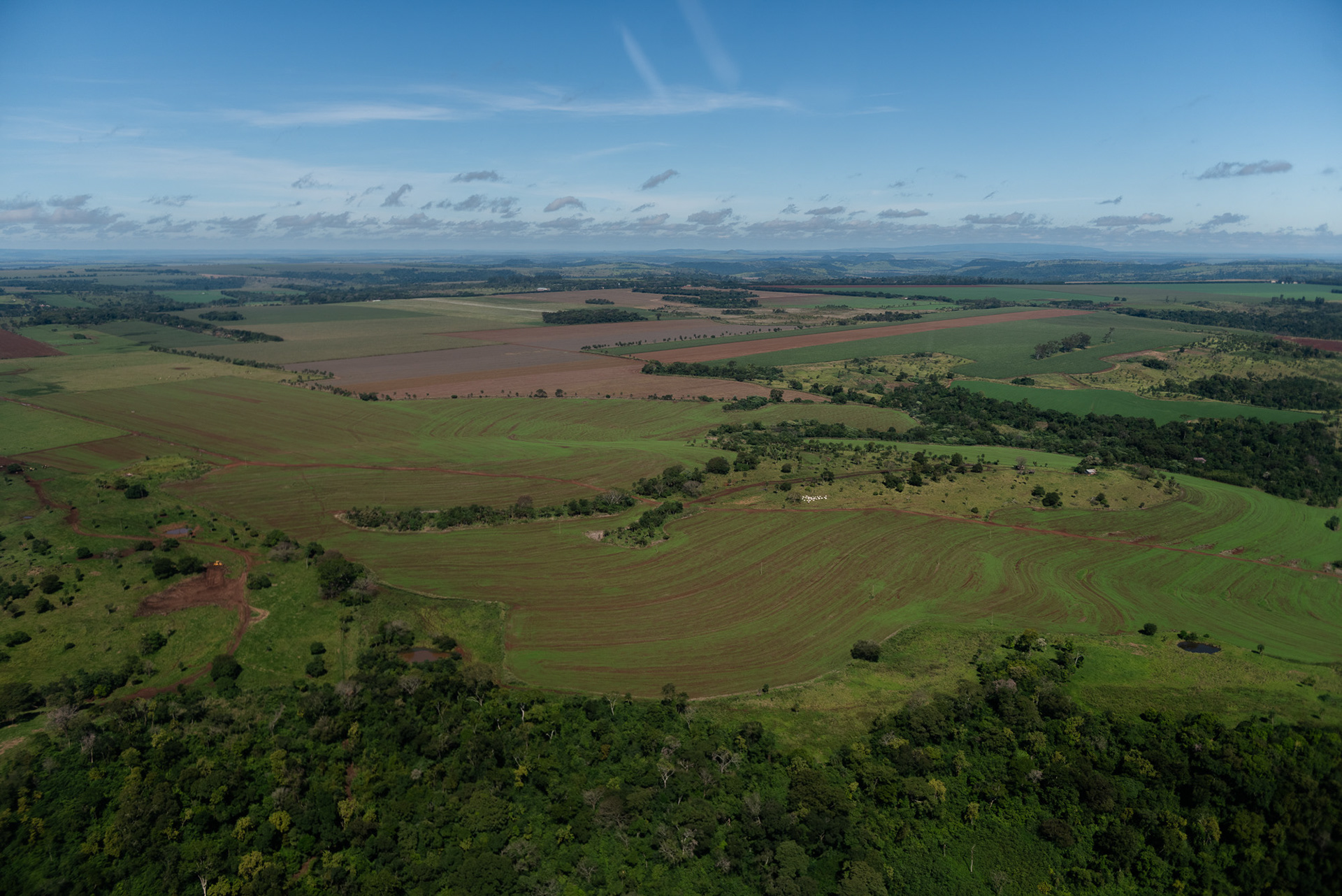 La llanura de Pedro Juan Caballero vista desde el aire.