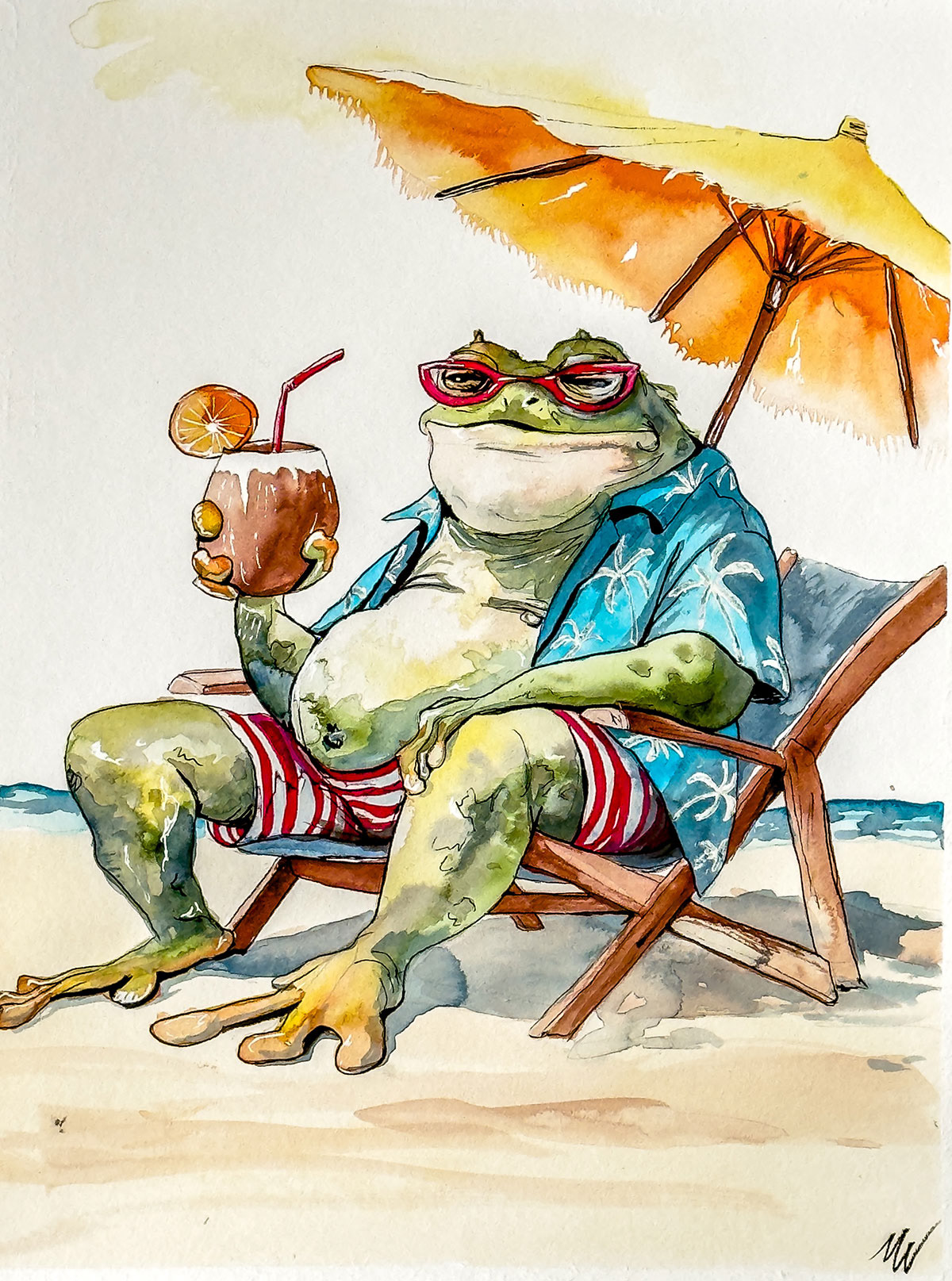 5 O'Clock Somewhere Ink on Paper