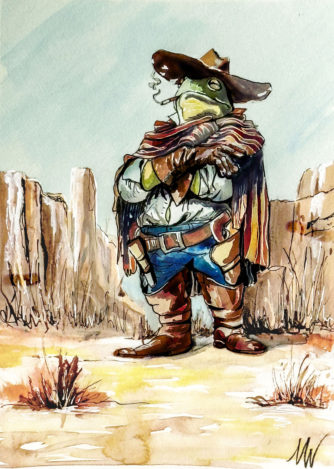 Cowboy Croaker Ink on paper