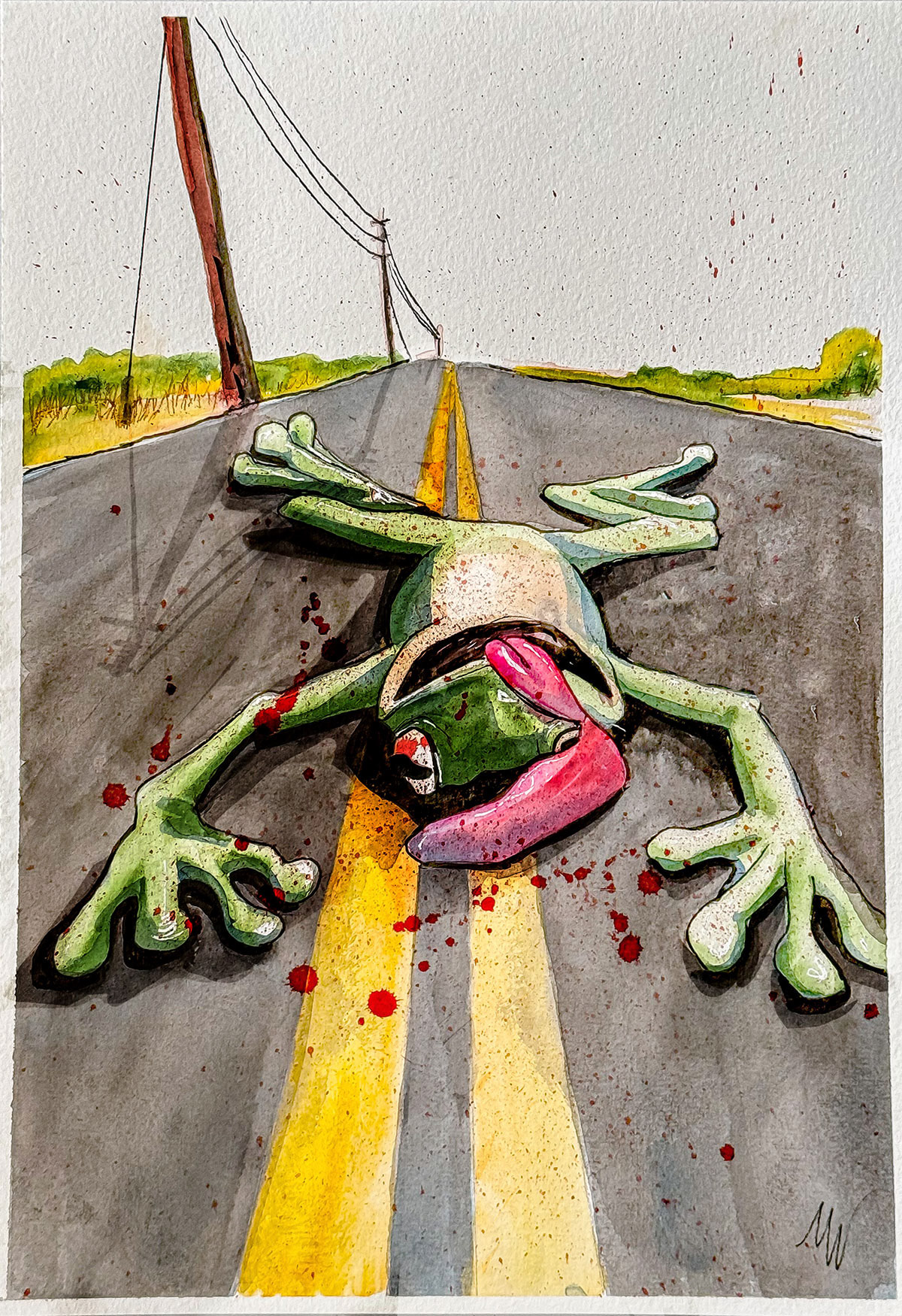 Road Kill Ink on Paper