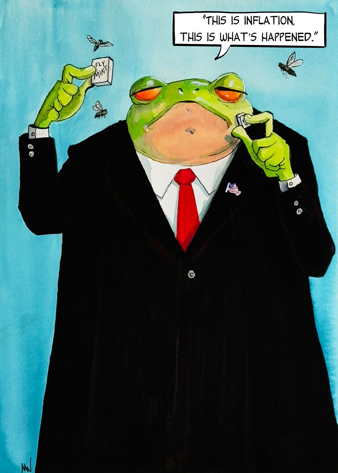 Frump Frog Ink on Paper