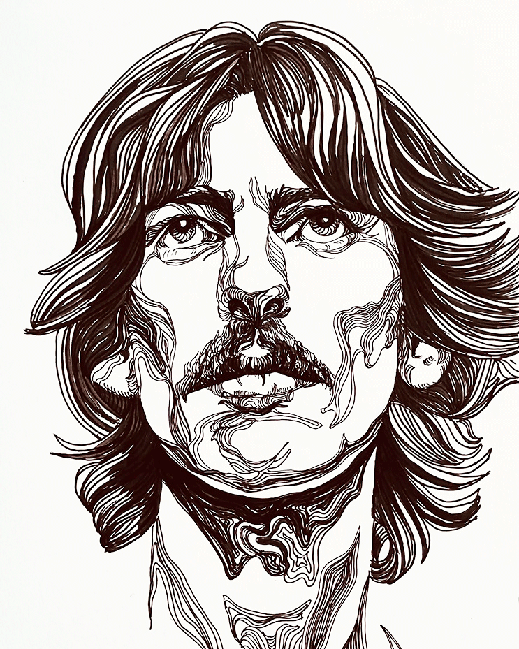 George Harrison Ink on Paper