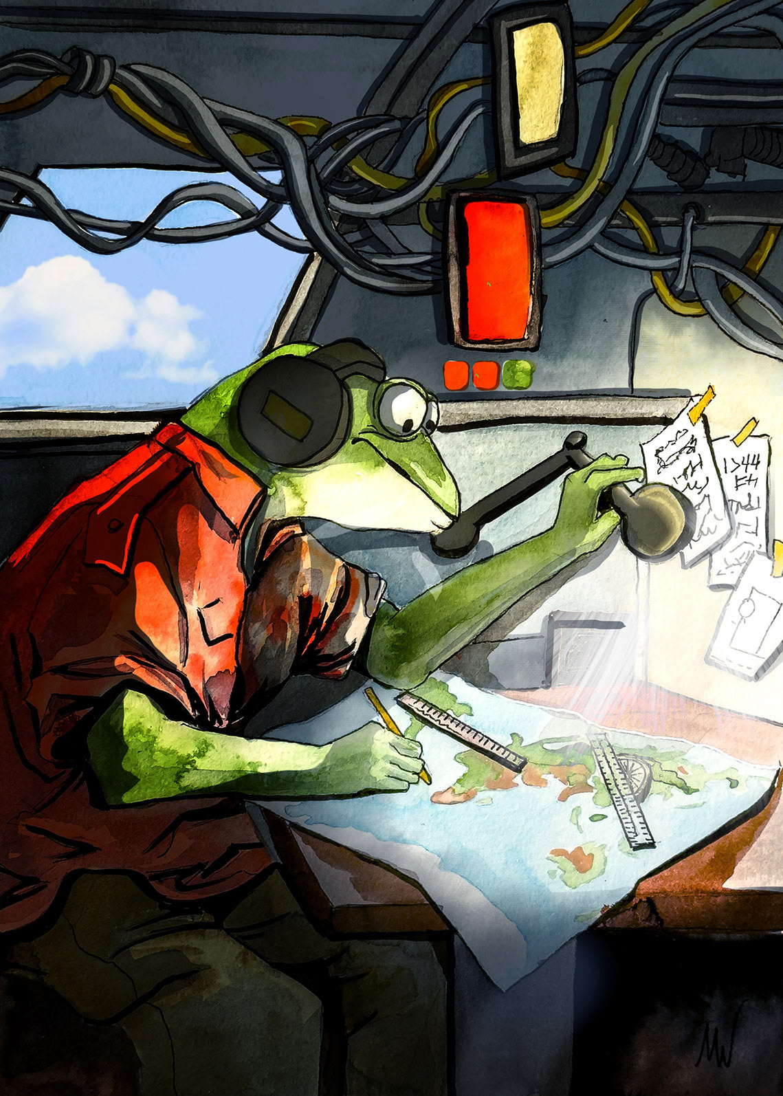 Navigator Frog Ink on Paper