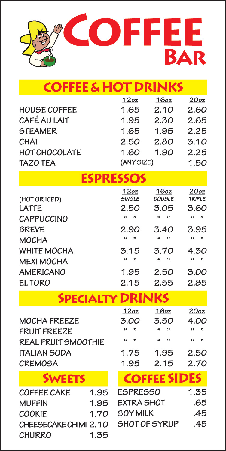 Coffee Menue