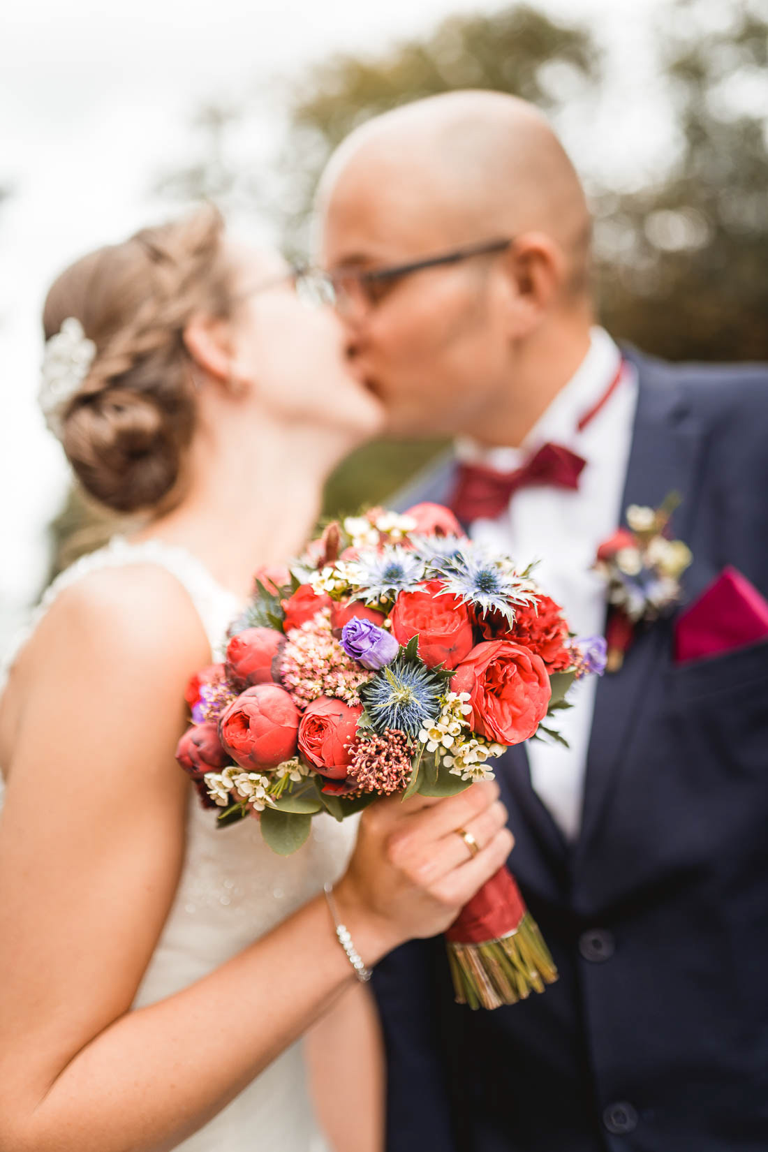 Hochzeitsfoto mit Brautstrauß