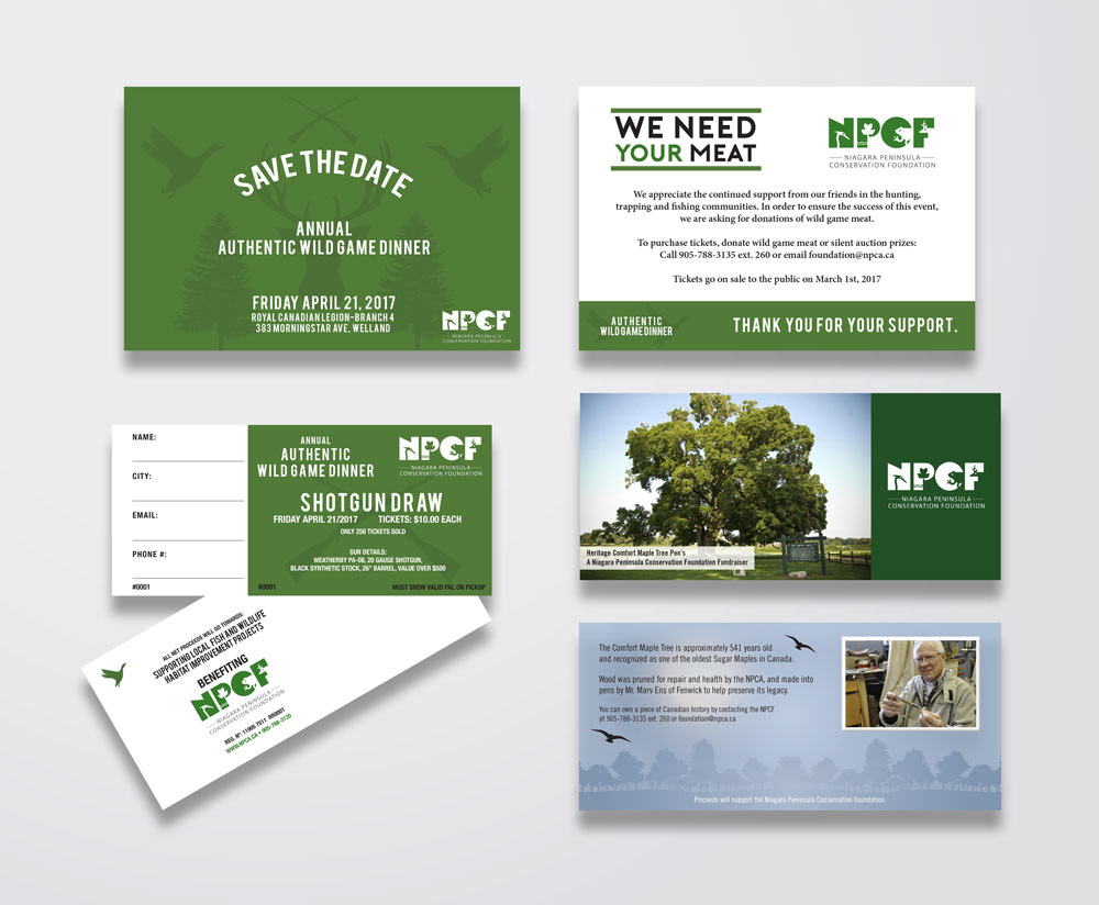Charity Event Postcards, Raffle Tickets and Certificate for Niagara Peninsula Conservation Foundation