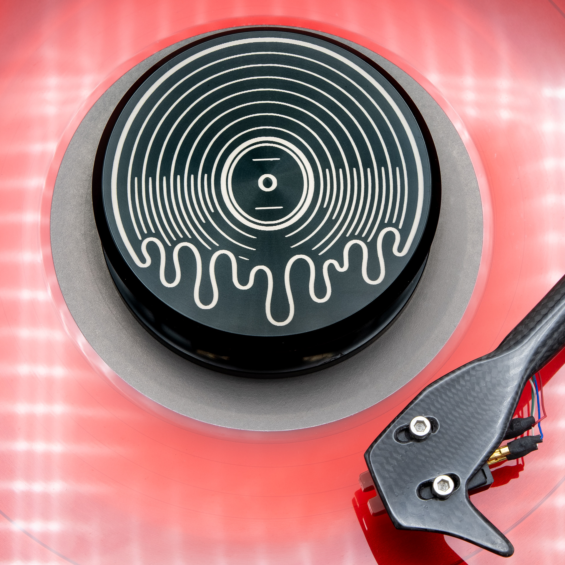 Drippy viny record graphic engraved vinyl record weight stabilizer for record player