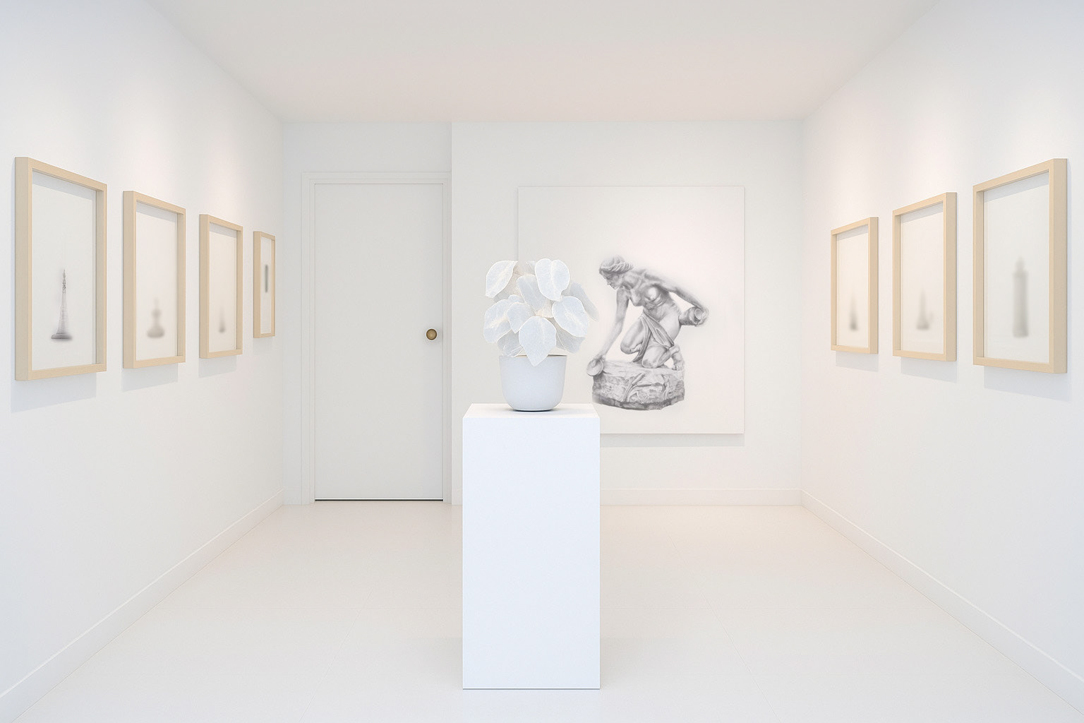 Mockup de la exposición "Objeto de Dibujo" en la Galería El Garaje