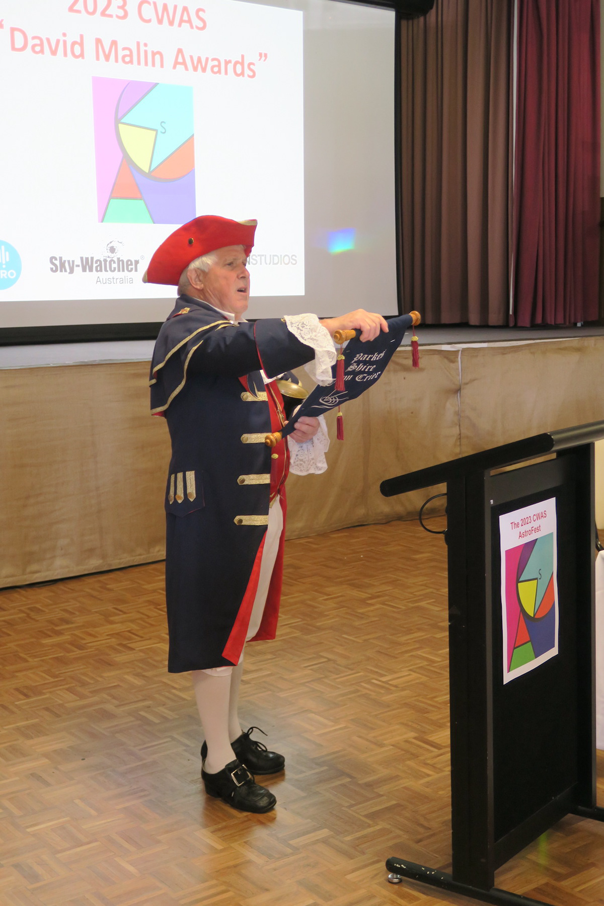 The Town Crier, Tim Keith, got the proceedings underway