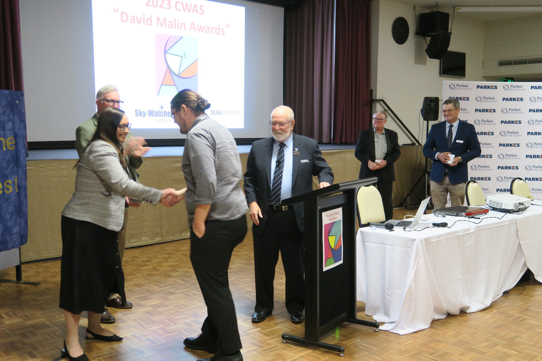 Cr Marg Applebee presented Dr Brad Tucker with a special Henry Parkes Medallion