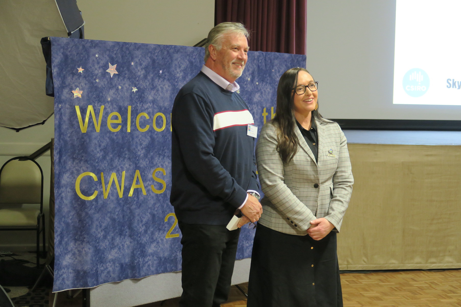 Cr Marg Applebee presented Peter Ward with a special Henry Parkes Medallion