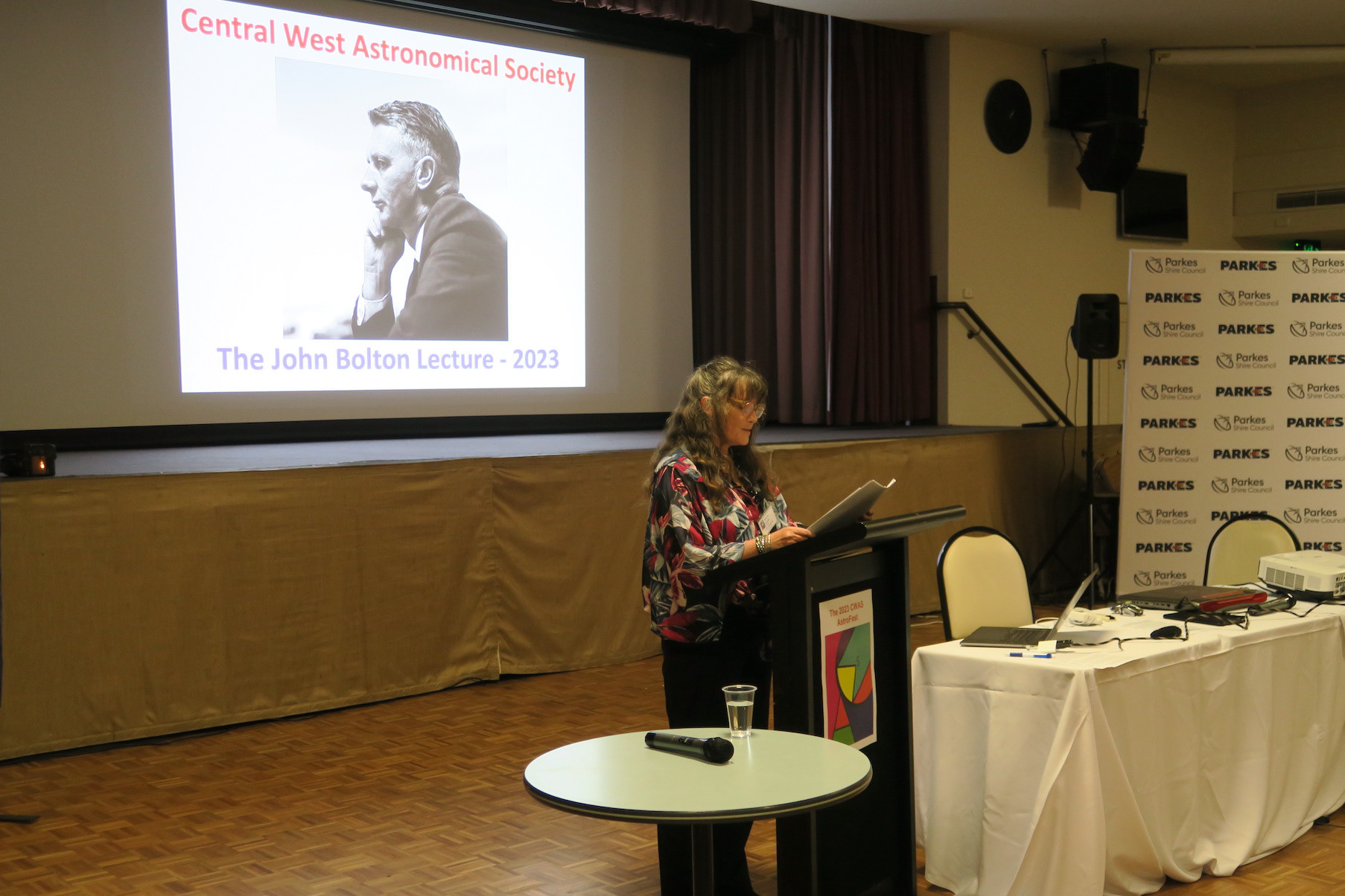 CWAS President, Karen Kable, introduced Dr Brad Tucker to present the 2023 John Bolton Lecture