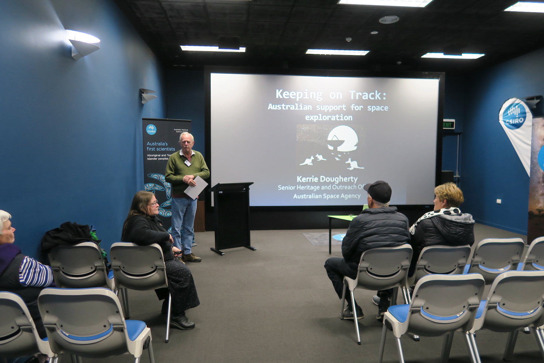 CWAS Secretary, Tim Anderson, introduced Kerrie Dougherty to present her free public lecture in the Visitors Centre.
