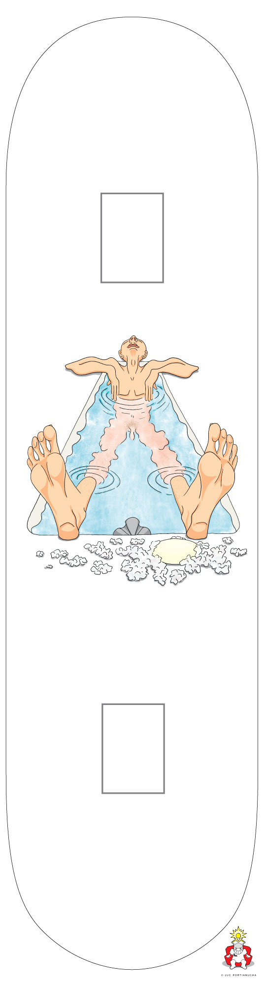 "Men relaxing in his bath" color deck
