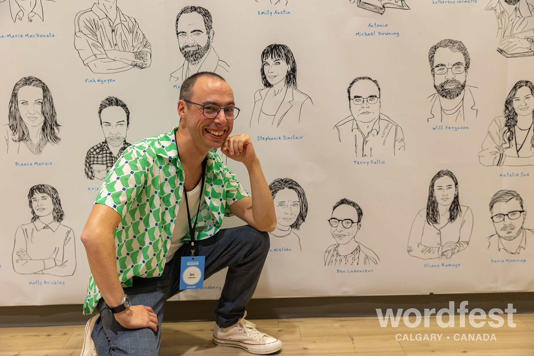 Ben Ladouceur next to his illustrated headshot