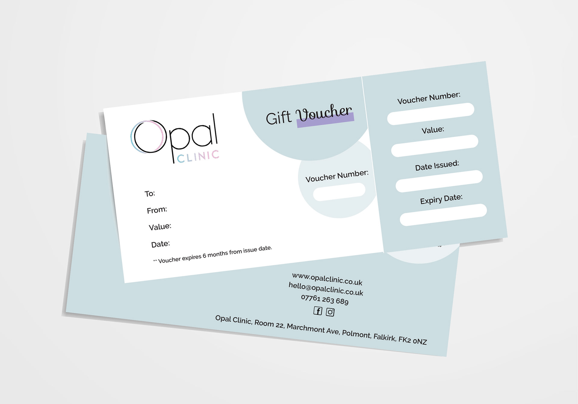 Ticket style gift voucher design