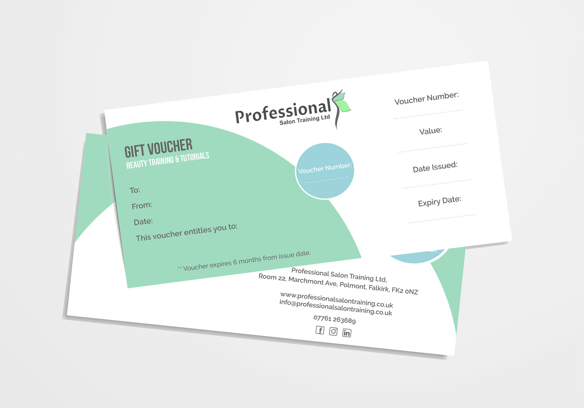 Ticket style gift voucher design