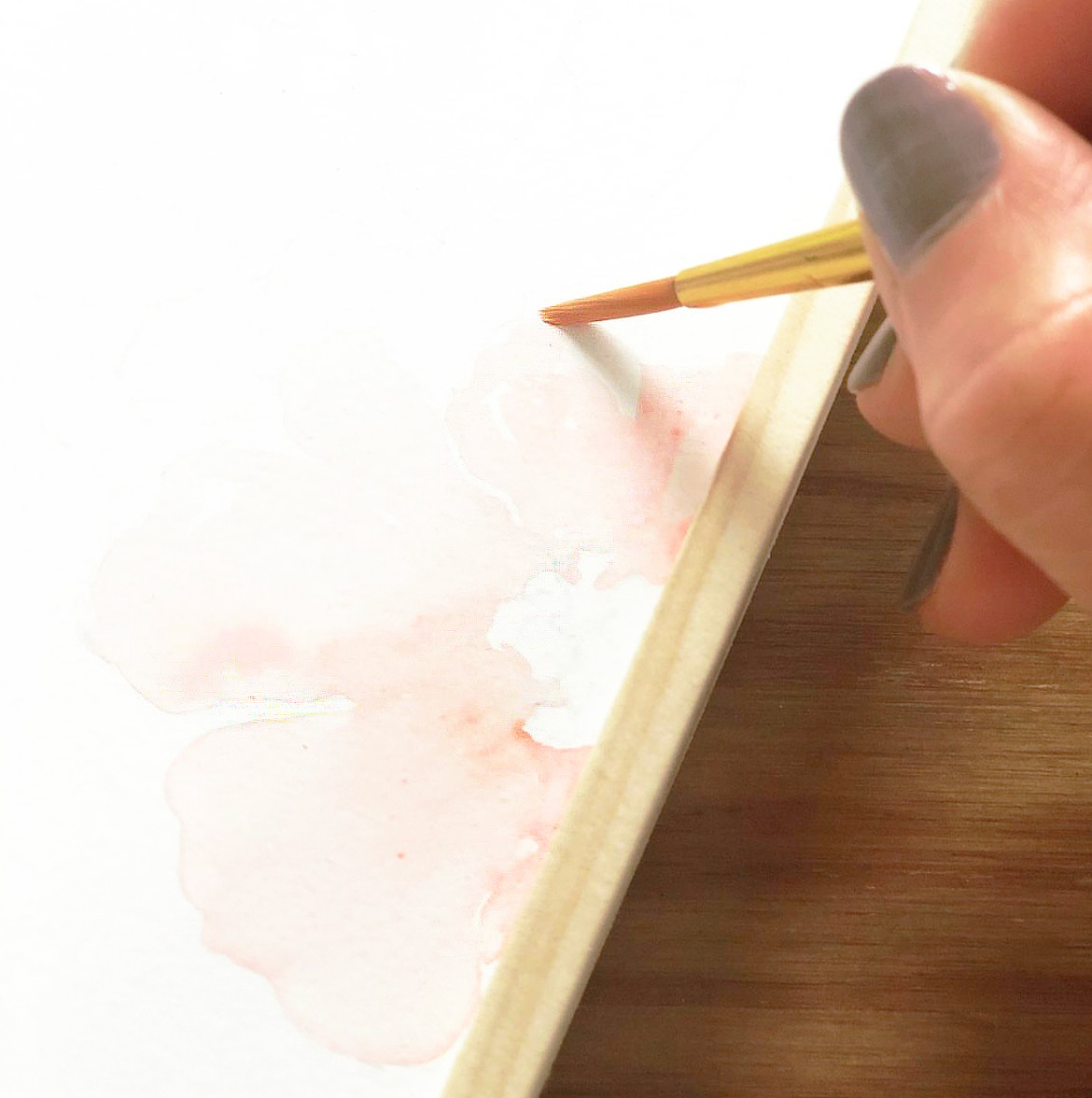 Watercolour floral painting - Canvas Board