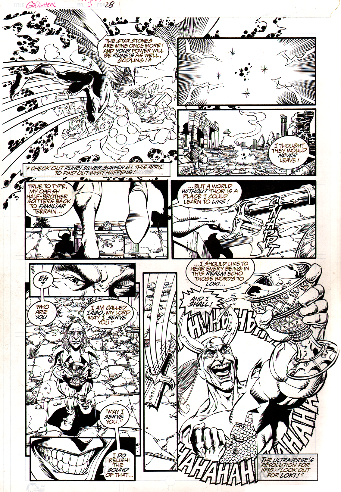 Godwheel #3, Inks over George Pérez