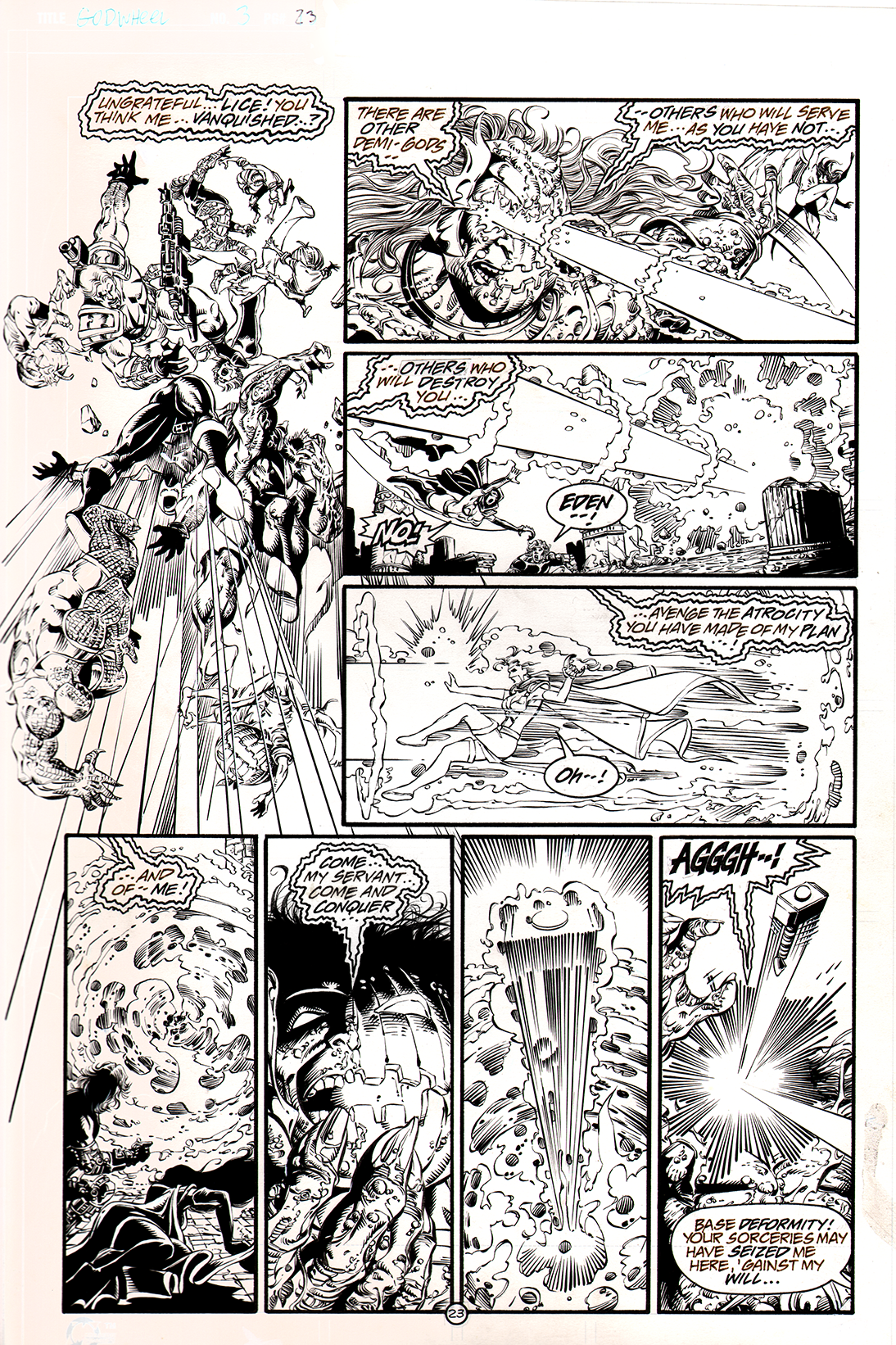 Godwheel #3, Inks over George Pérez