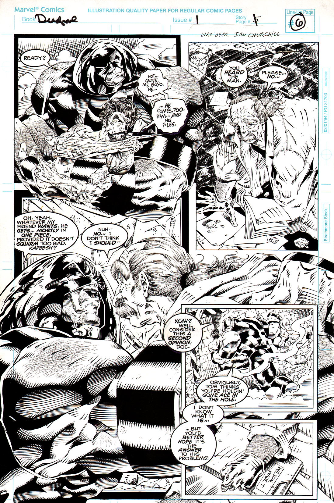 DeadPool Mini-Series #1, Inks over Ian Churchill