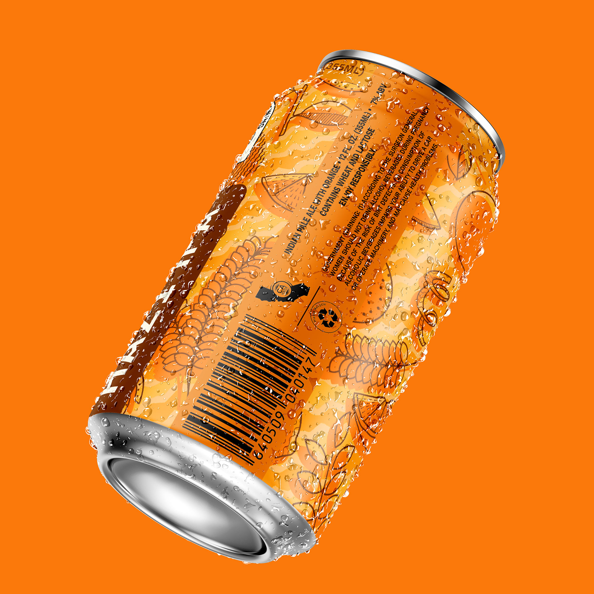 Orange Hazy IPA Can (Back)