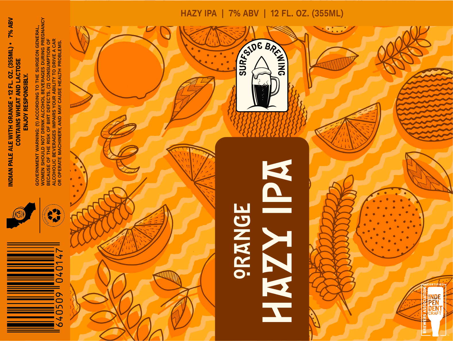 Orange Hazy IPA Label