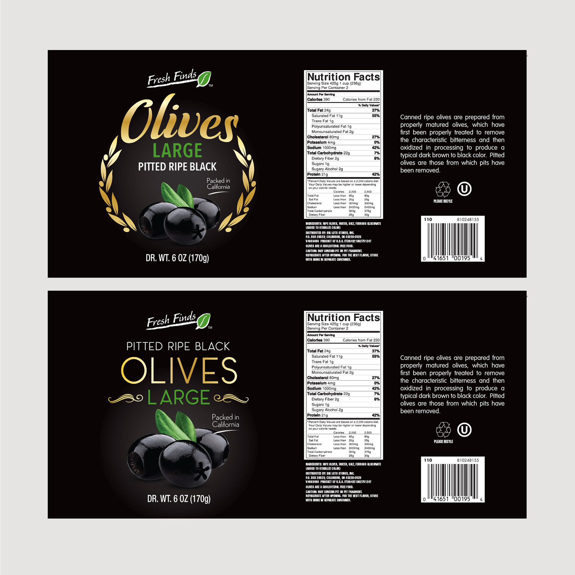 Label design system with SKU and flavor variations