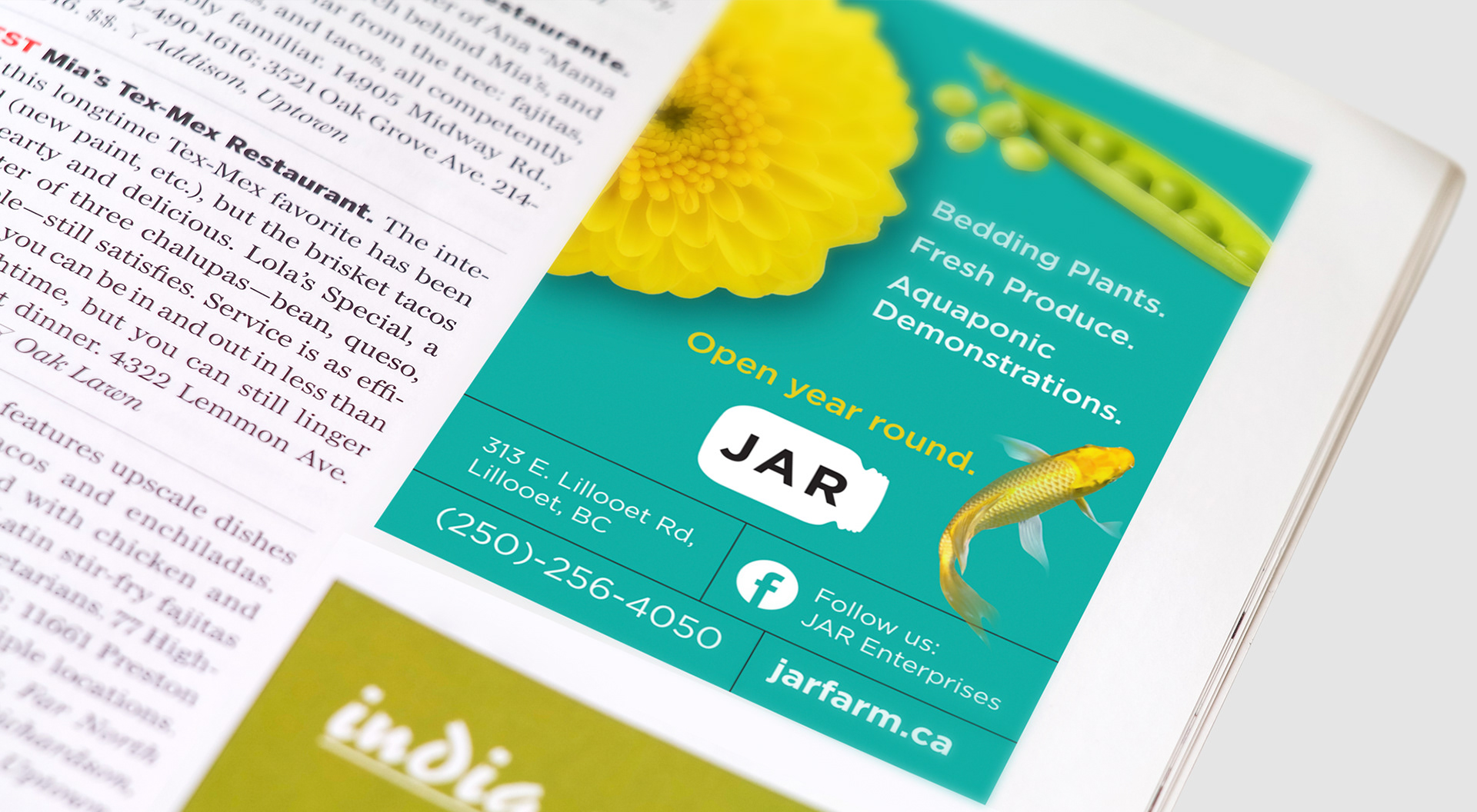 Jar Farm Logo and Advertising