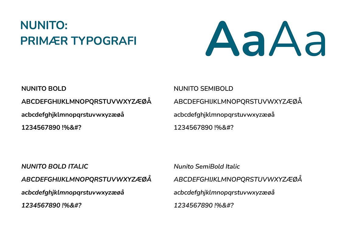 Nunito: Primær typografi