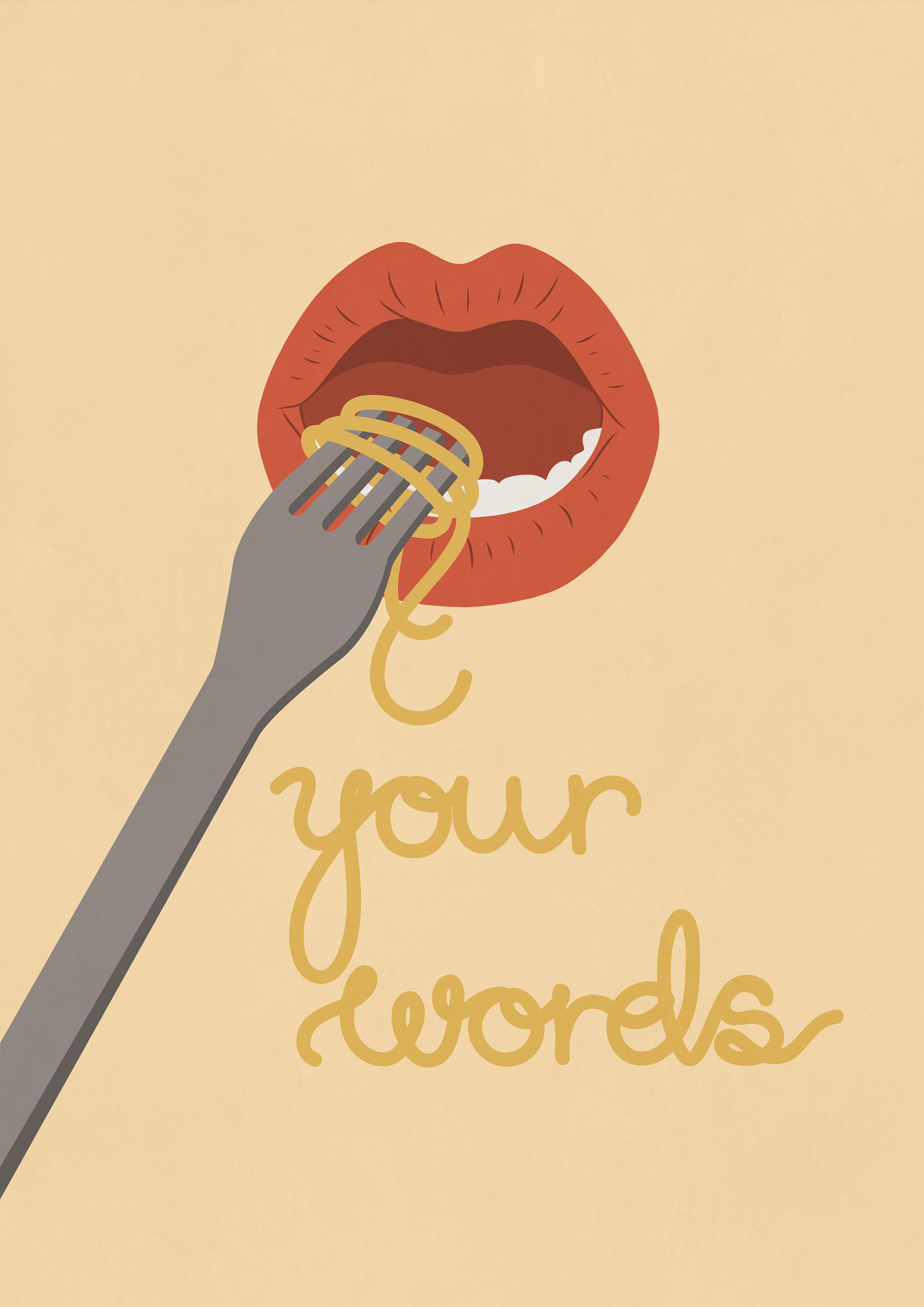 «Eat your words» poster mockup