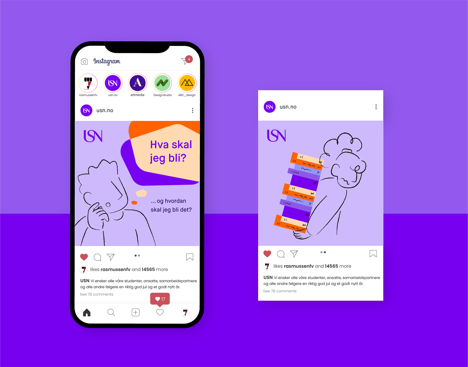 Podcast illustrasjoner på Instagram
