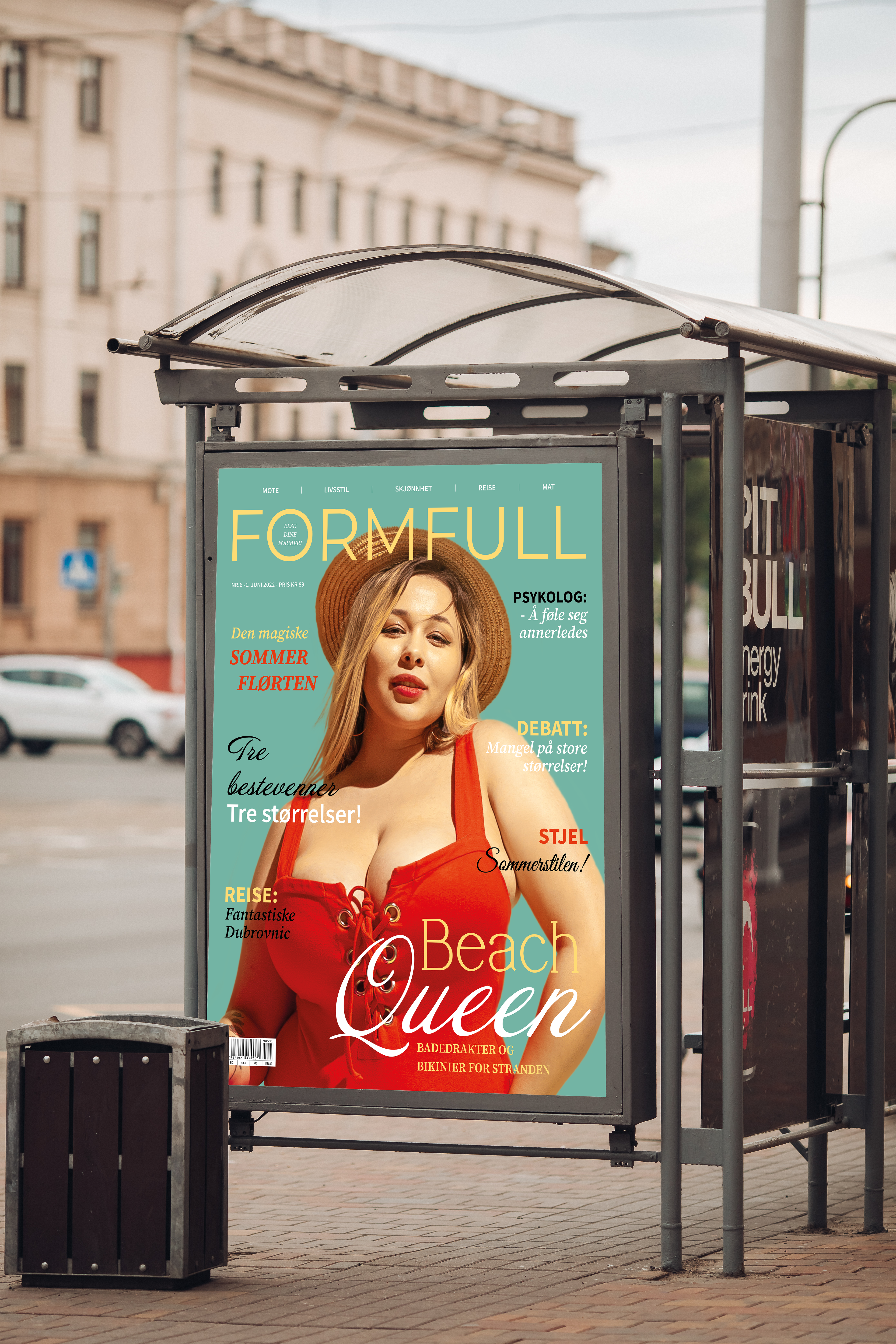 Formfull: plakat i bybildet