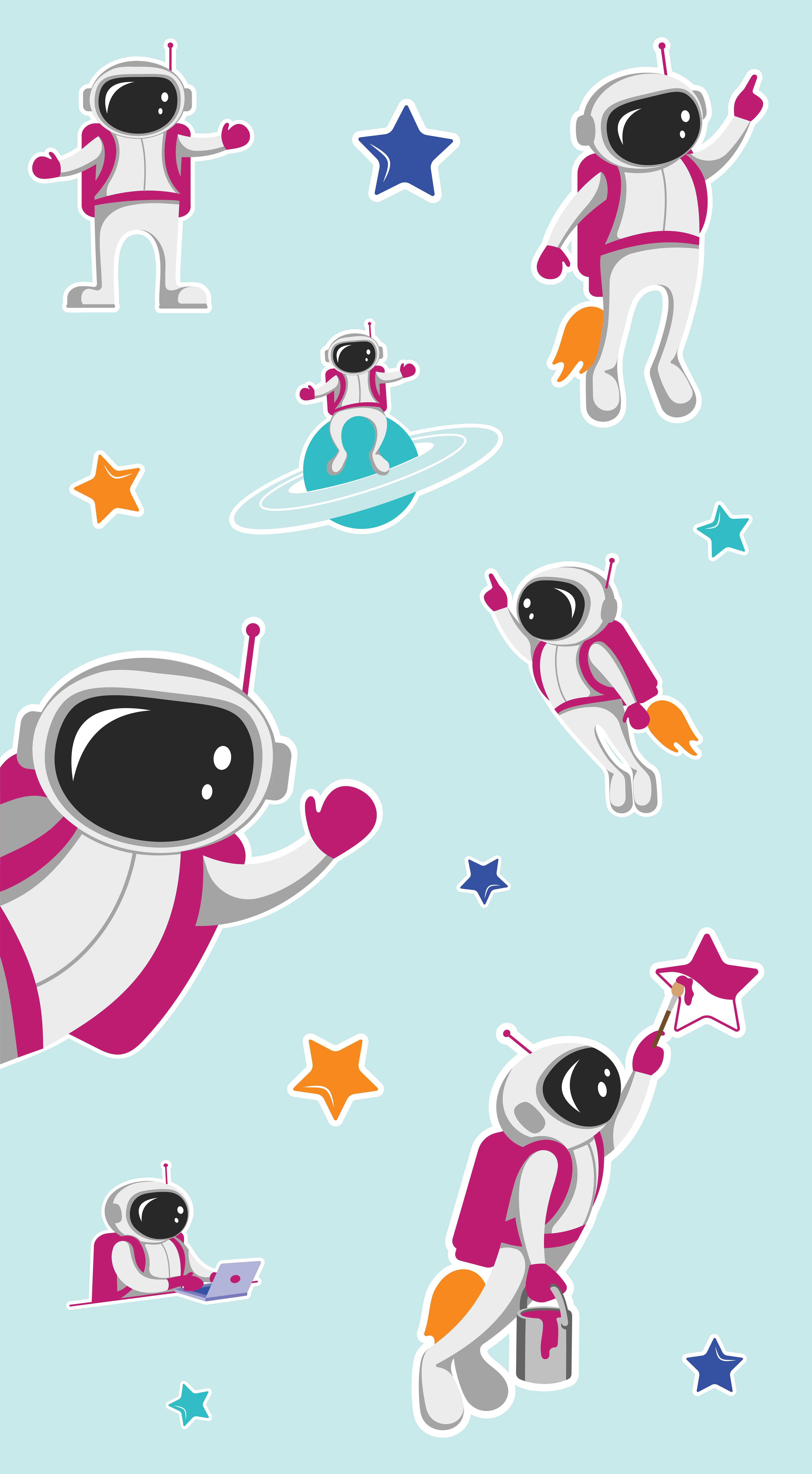 Illustrasjoner av Saturns astronaut