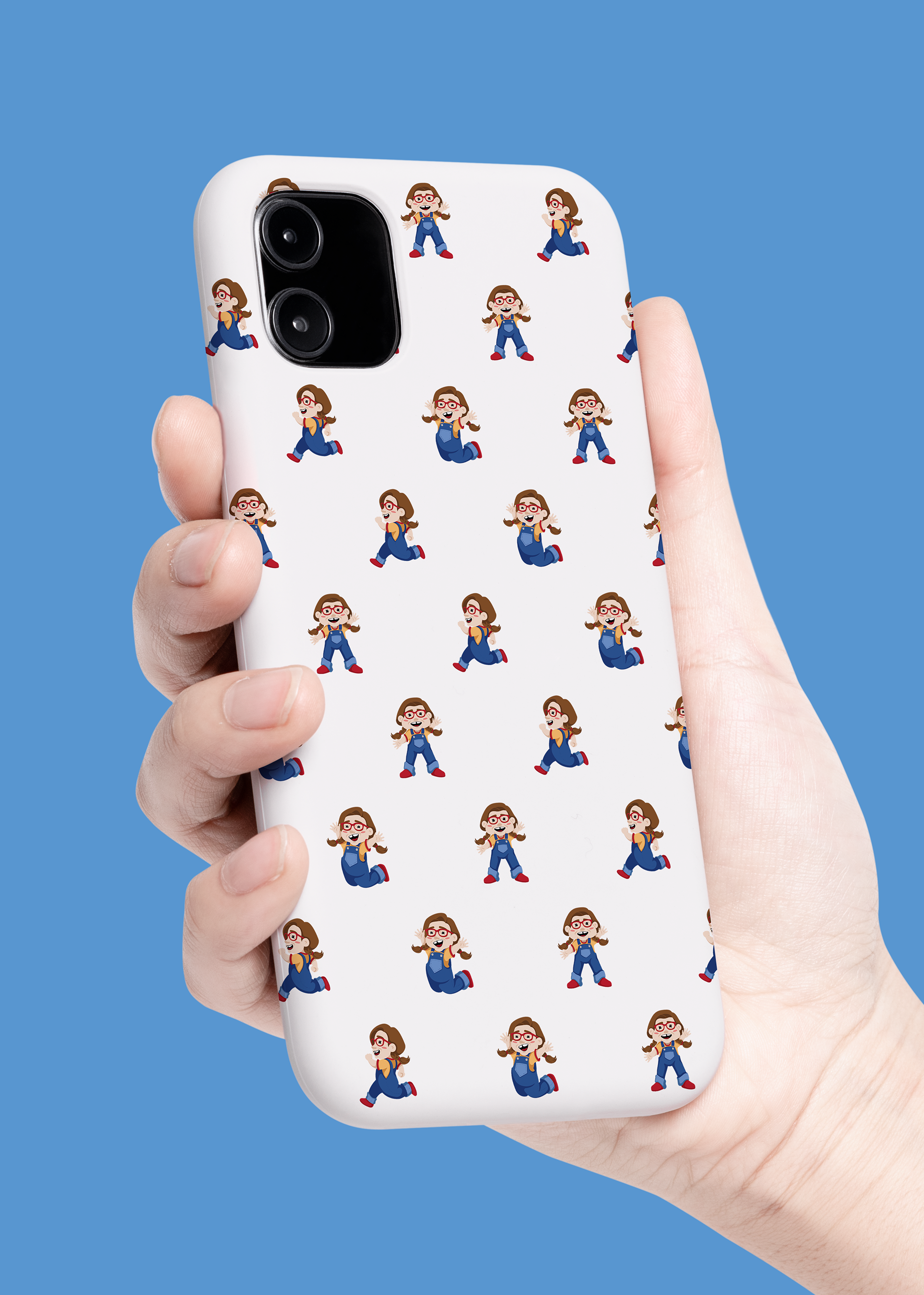Lille Frøydis – illustrasjoner på mobil cover mockup
