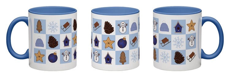 «Blå julekopp design»