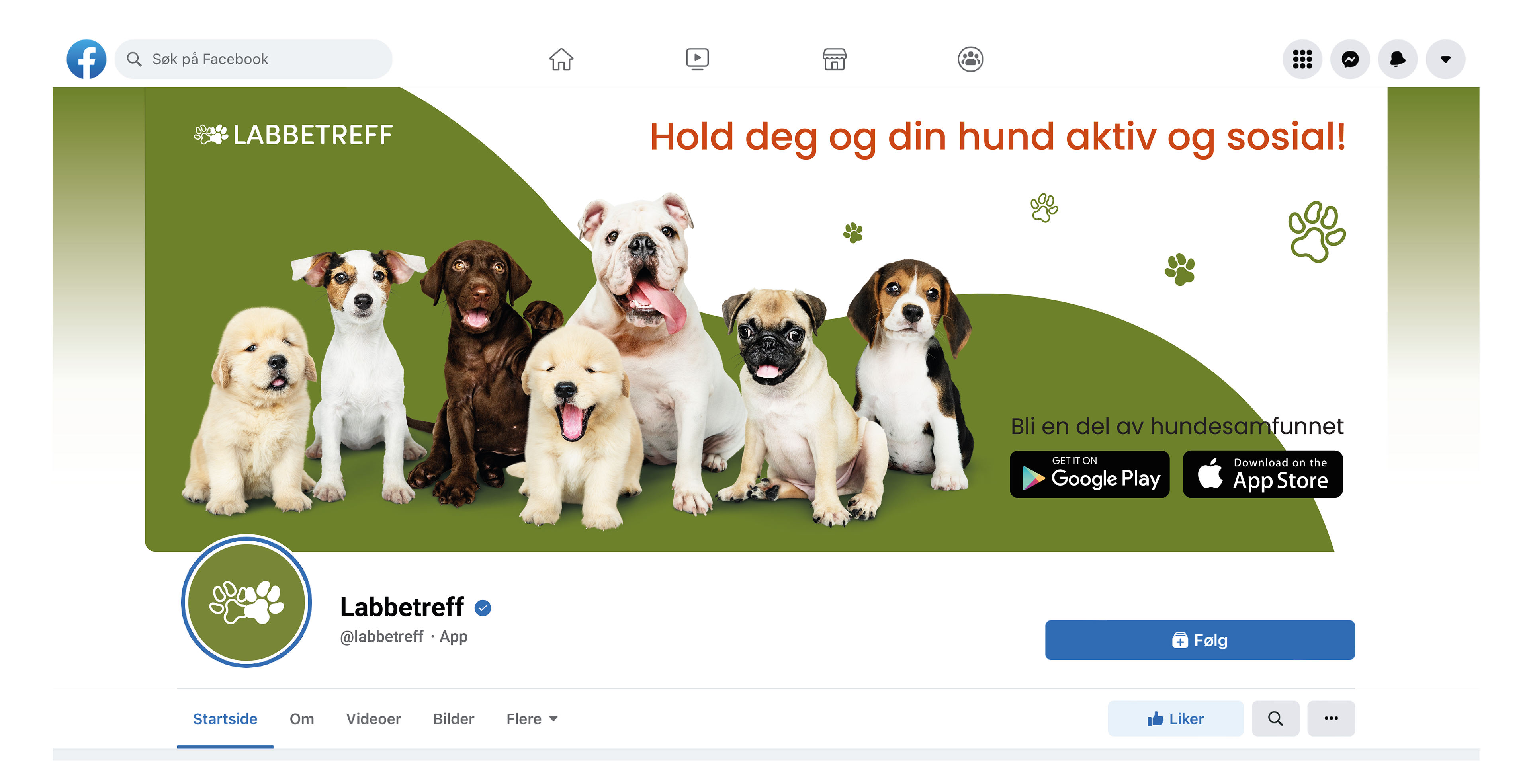 Labbetraff toppbanner ved Facebook