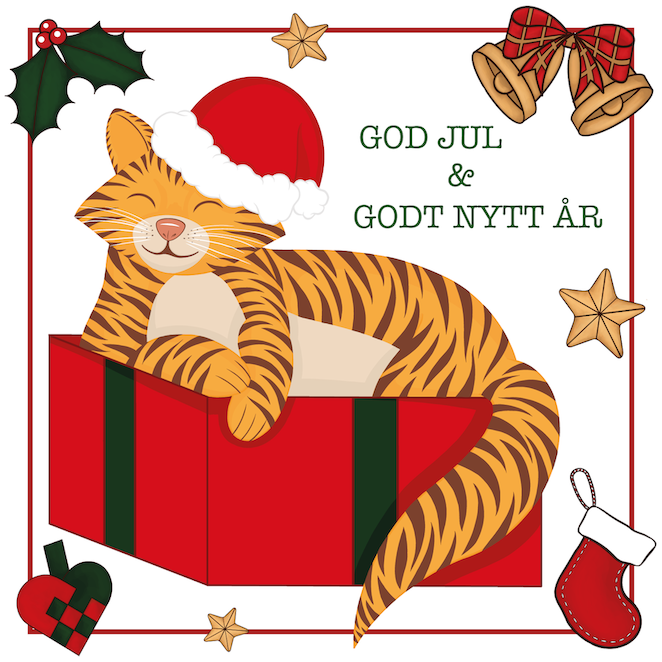 «Stripete katt julekort»
