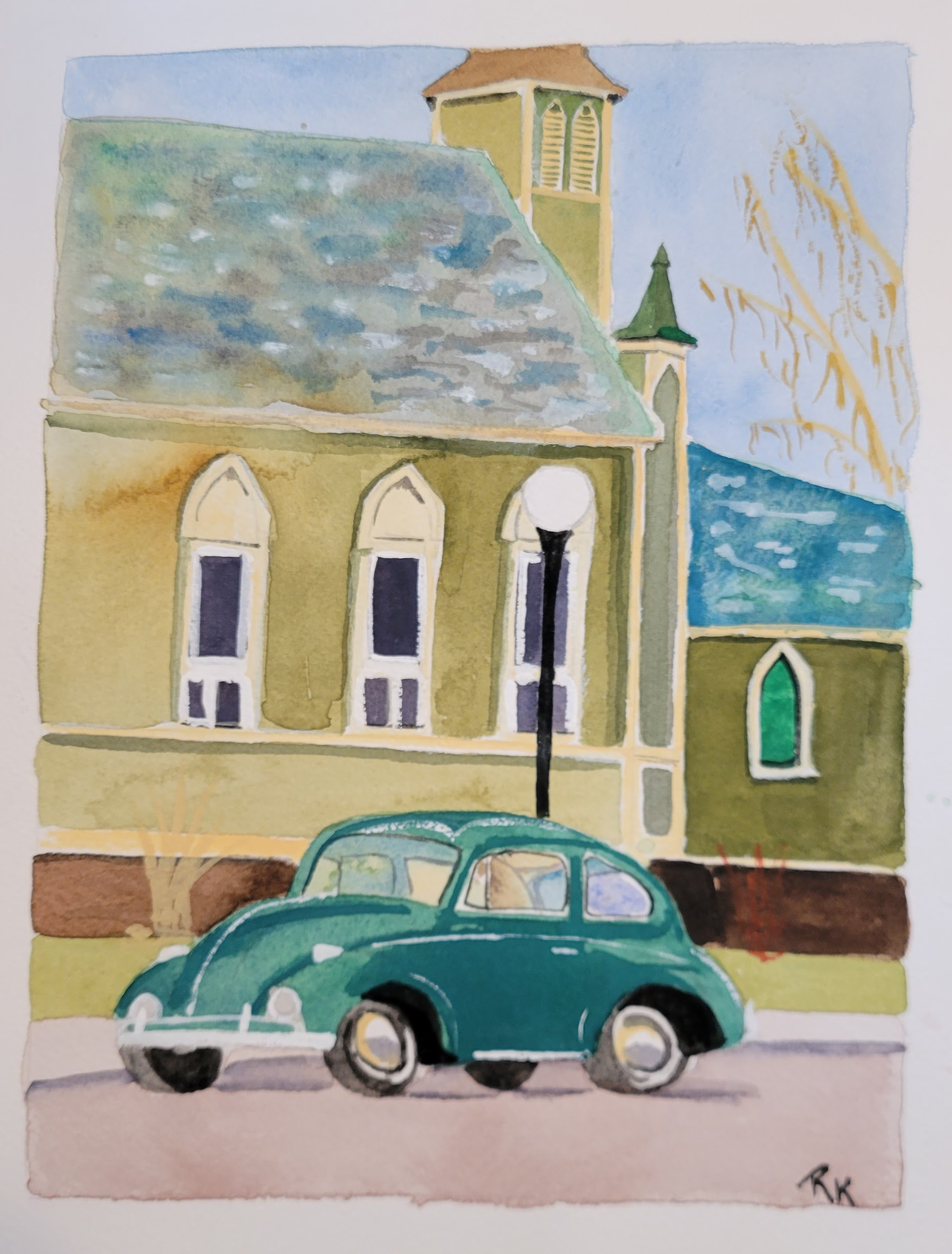 Little Green Bug 8" x 10"