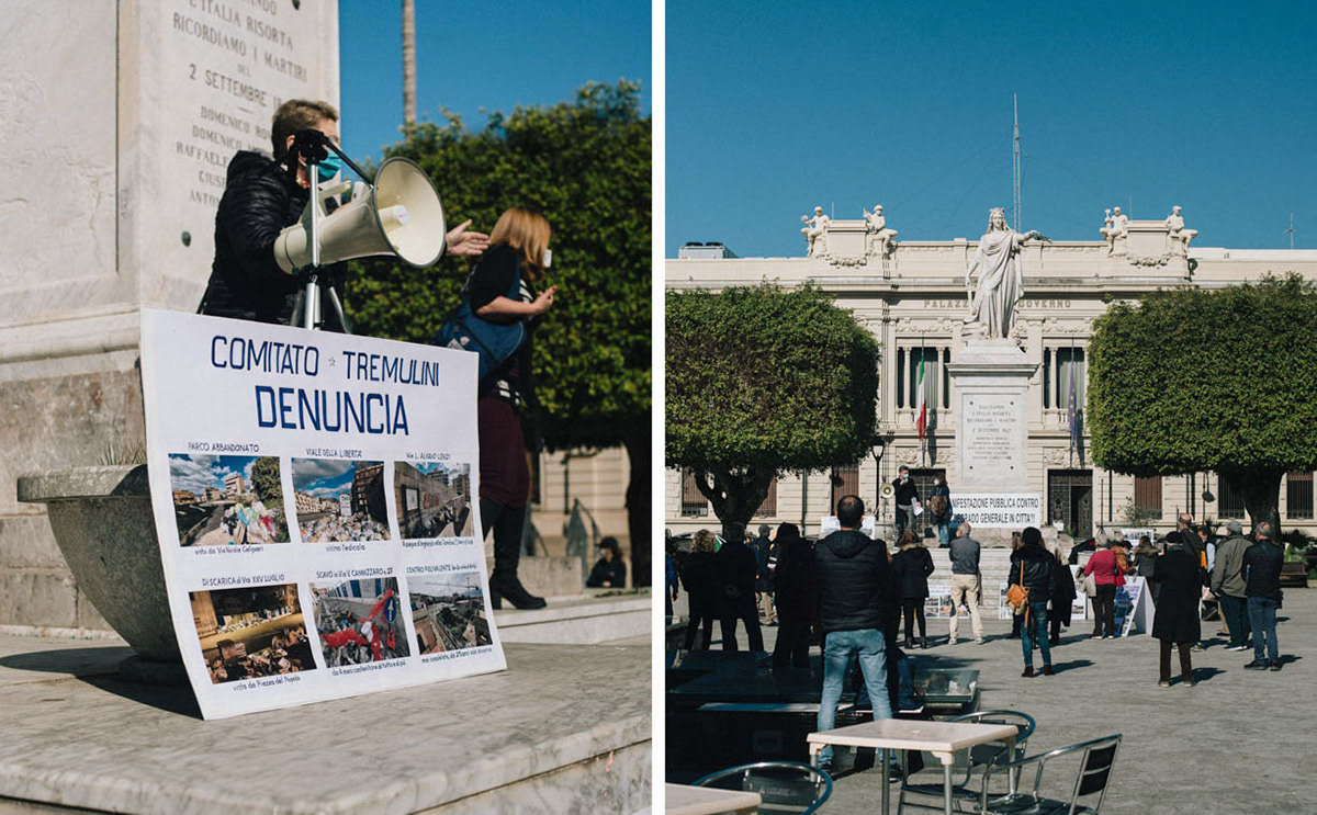 A demonstration against the general degradation in front of the Prefect and the City Council. Public participation at these types of events is always very low.