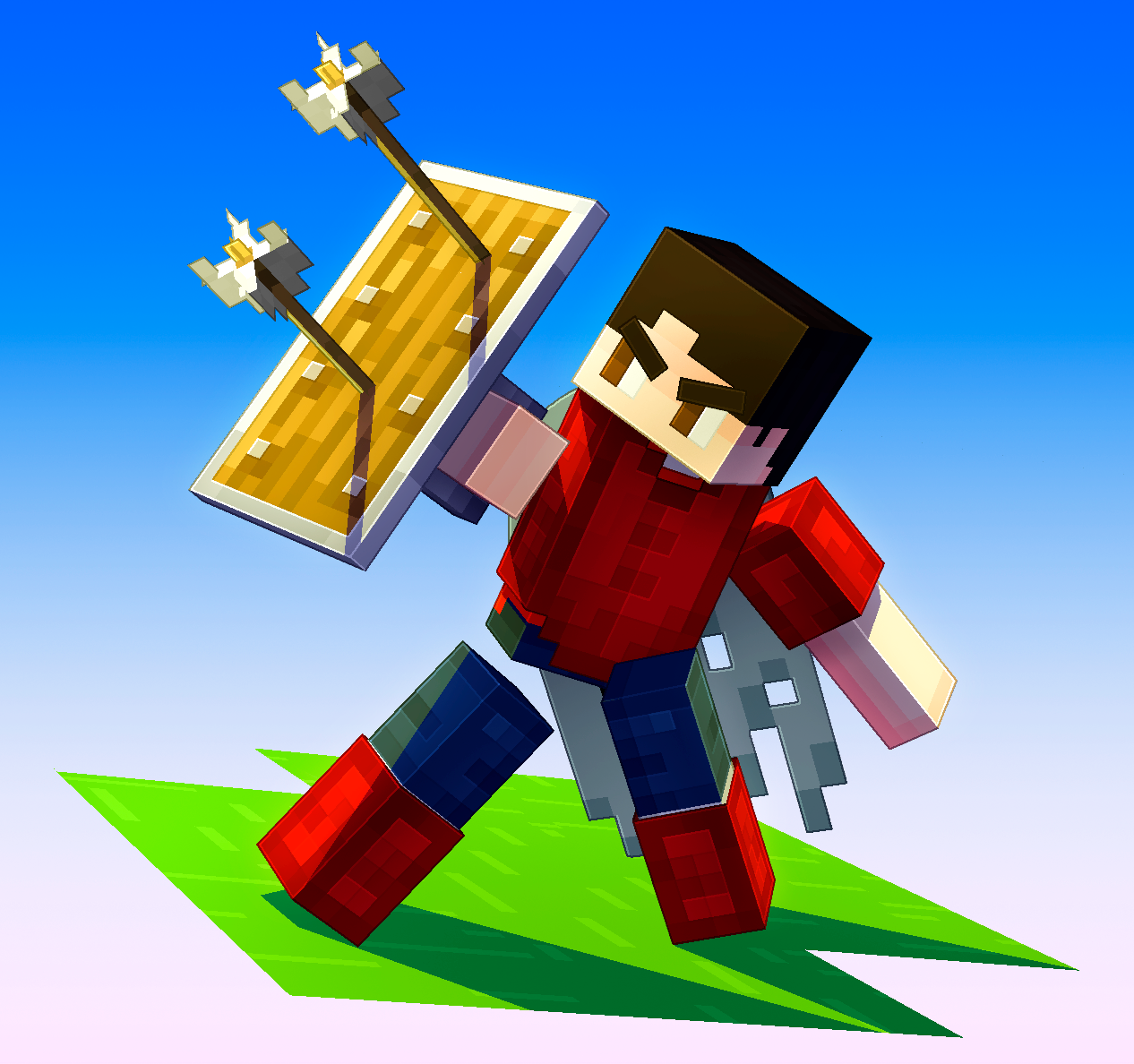 Minecraft warrior art for social media